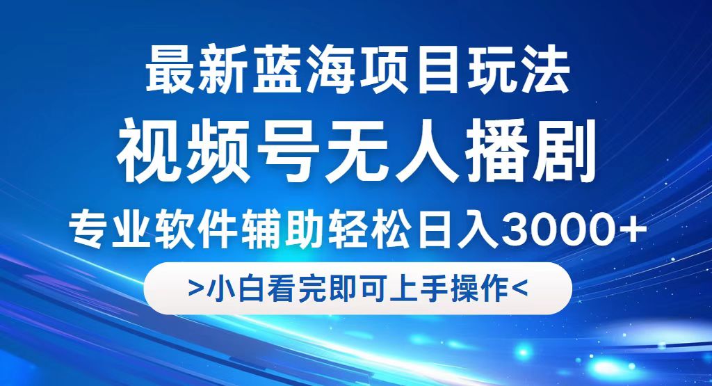 （12791期）视频号最新玩法，无人播剧，轻松日入3000+，最新蓝海项目，拉爆流量收…-蓝悦项目网