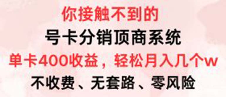 （12820期）号卡分销顶商系统，单卡400+收益。0门槛免费领，月入几W超轻松！-蓝悦项目网