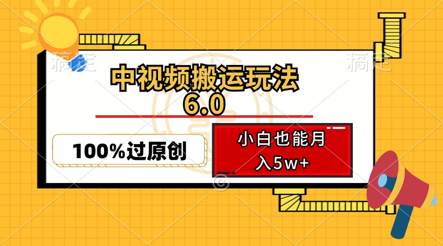 （12838期）中视频搬运玩法6.0，利用软件双重去重，100%过原创，小白也能月入5w+-蓝悦项目网