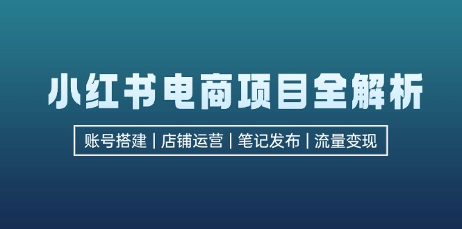 （12915期）小红书电商新项目全面解析，包含账户构建、店铺管理、手记公布  完成数据流量变现-蓝悦项目网