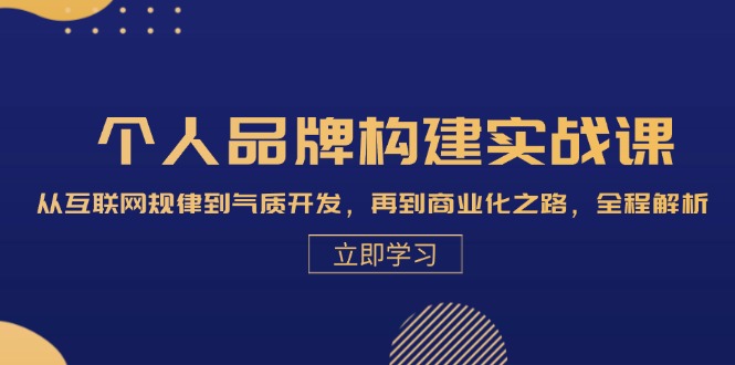 （13059期）本人品牌构建实战演练课：从互联网规律性到气场开发设计，再从商业化的之途，全过程分析-蓝悦项目网