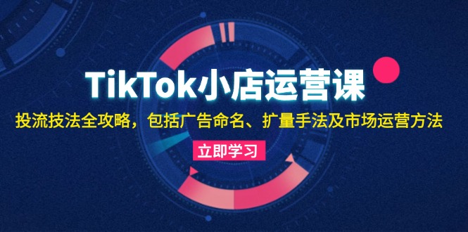 TikTok小商店运营课：投流手法攻略大全，包含广告宣传取名 扩量技巧以及市场运营方法-蓝悦项目网