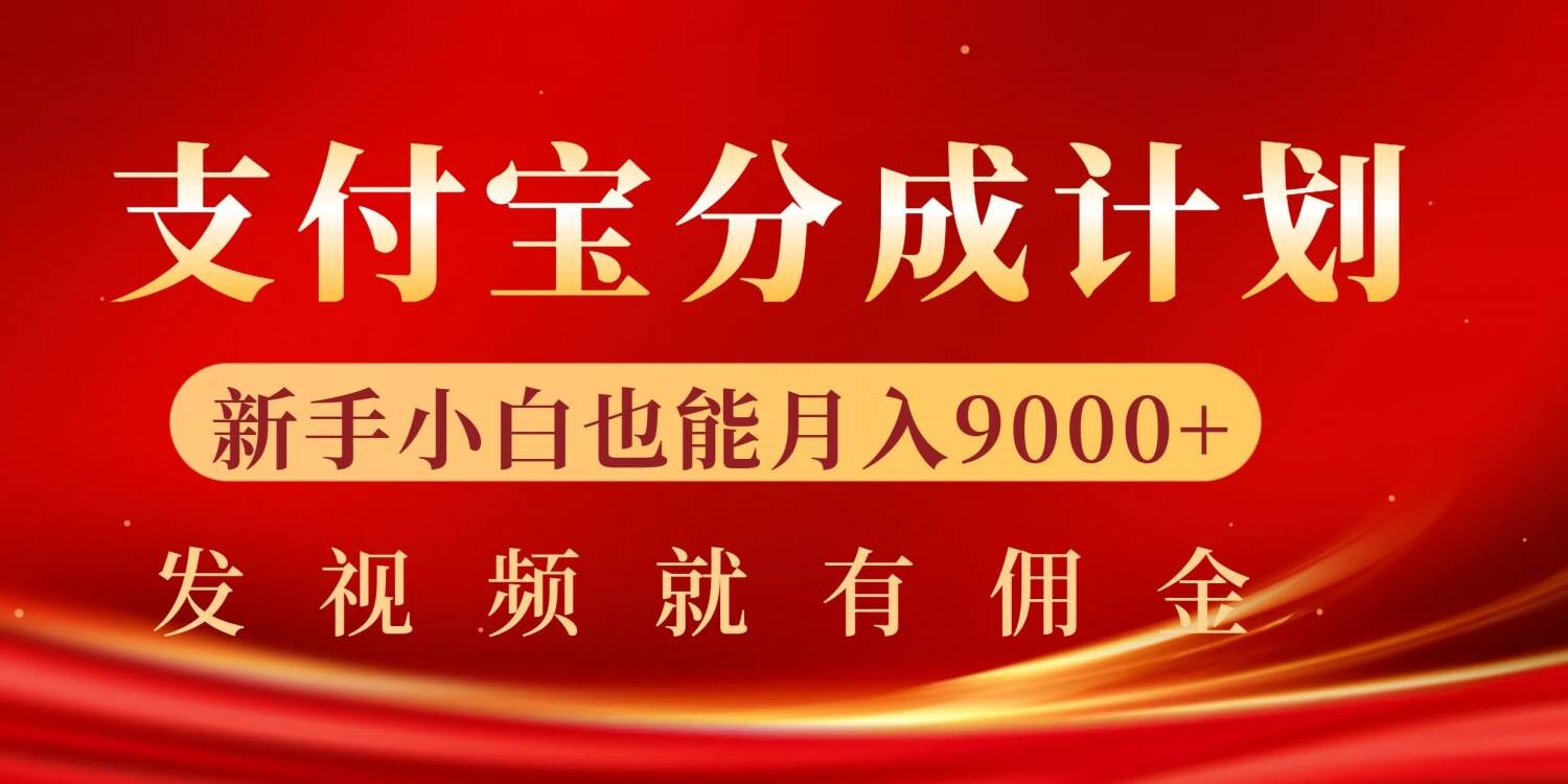 支付宝视频分成计划，一万播放200-300+，抓紧来干-蓝悦项目网