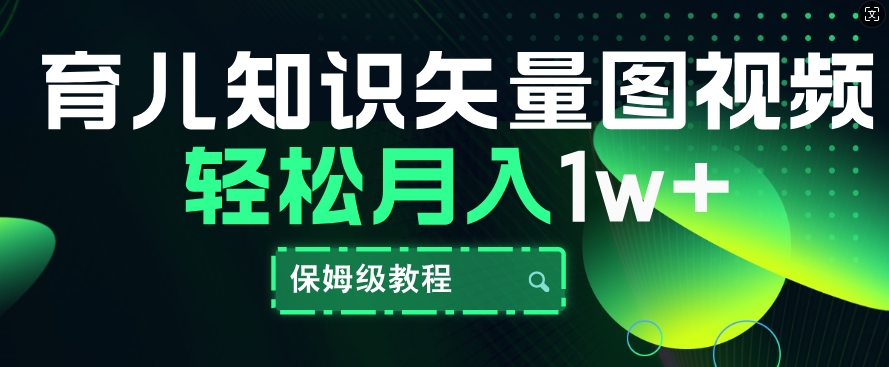 育儿常识矢量图片短视频，一条条爆品，家庭保姆级实例教程，月入1w-蓝悦项目网