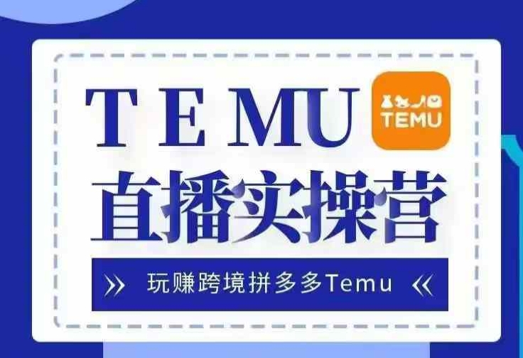 Temu直播实战营，玩赚跨境拼多多Temu，国内电商卷就出海赚美金-蓝悦项目网