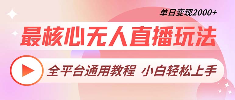 （13221期）最核心无人直播玩法，全平台通用教程，单日变现2000+-蓝悦项目网