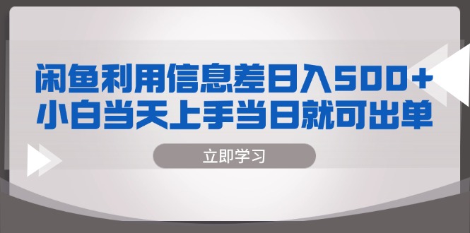 （13170期）闲鱼利用信息差 日入500+  小白当天上手 当日就可出单-蓝悦项目网