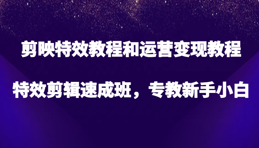 剪辑软件特效教程和经营转现实例教程，特效剪辑短期培训班，专教新手入门-蓝悦项目网