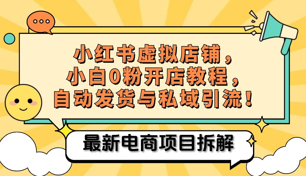 小红书电商，小白虚拟类目店铺教程，被动收益+私域引流-蓝悦项目网