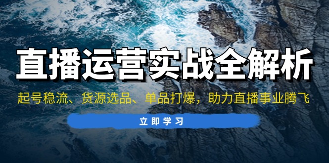 （13294期）直播运营实战全解析：起号稳流、货源选品、单品打爆，助力直播事业腾飞-蓝悦项目网