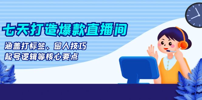 （13382期）七天打造爆款直播间：涵盖打标签、留人技巧、起号逻辑等核心要点-蓝悦项目网