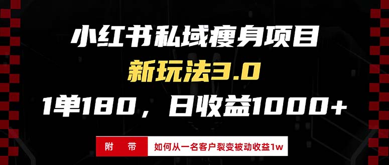 （13348期）小红书的减肥新项目3.0方式，新手入门日赚盈利1000 （附从一名客户裂变盈利…-蓝悦项目网