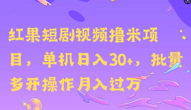 红果短剧剧本撸米，没脑子挂JI新项目，单机版日入30米，可快速复制实际操作-蓝悦项目网