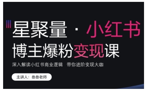 小红书博主爆粉变现课，深入解读小红书商业逻辑，带你进阶变现大咖-蓝悦项目网