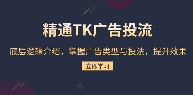 熟练TK广告宣传投流：底层思维详细介绍，把握广告类型与投法，提高效果-蓝悦项目网