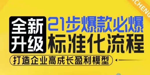 21步爆款必爆标准化流程，全新升级，打造企业高成长盈利模型-蓝悦项目网