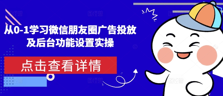 从0-1学习微信朋友圈广告投放及后台功能设置实操-蓝悦项目网