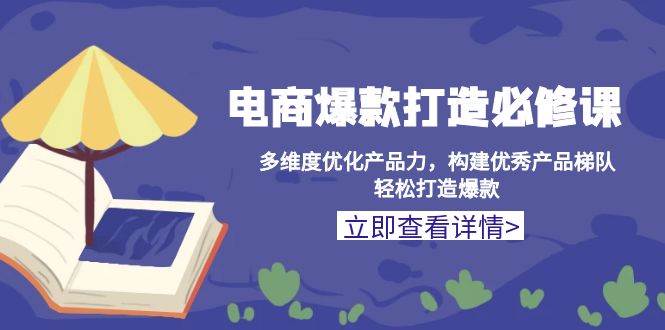 电商爆款打造必修课：多维度优化产品力，构建优秀产品梯队，轻松打造爆款-蓝悦项目网