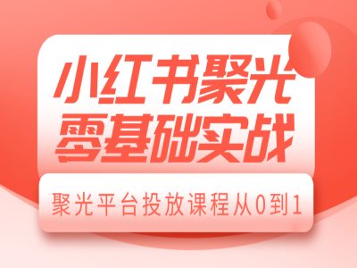 小红书聚光零基础实战，聚光平台投放课程从0到1-蓝悦项目网