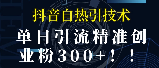 抖音自热引流，单日引流精准创业粉300+-蓝悦项目网