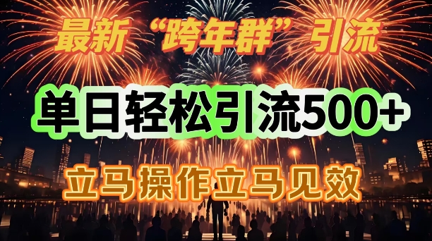 全新跨年夜群引流，单日轻轻松松引流方法500，立刻实际操作立马见效-蓝悦项目网