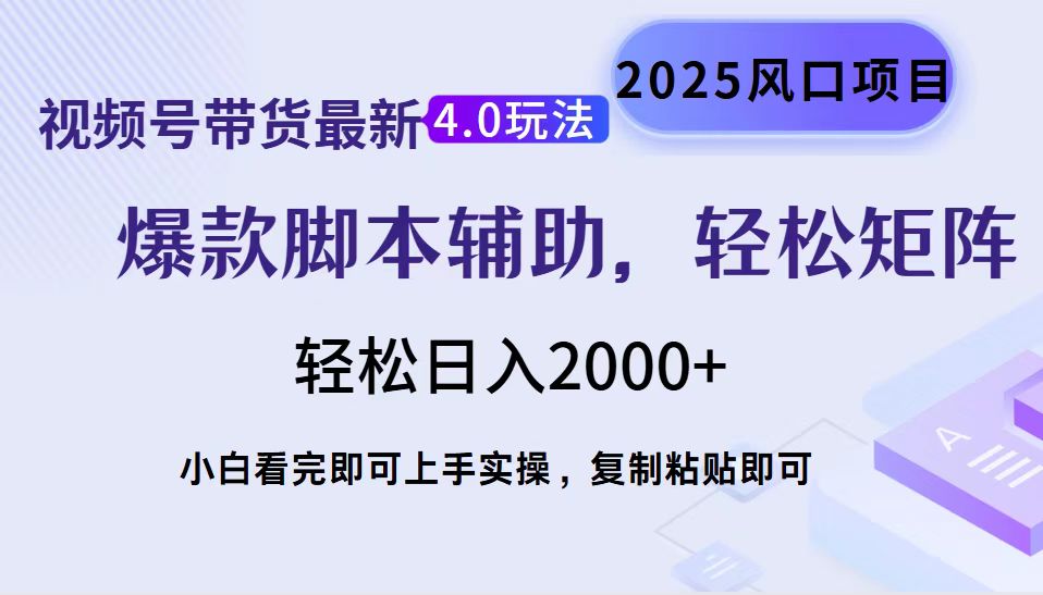 （14071期）视频号带货全新4.0游戏玩法，著作制作简单，当日养号，拷贝，轻轻松松引流矩阵…-蓝悦项目网