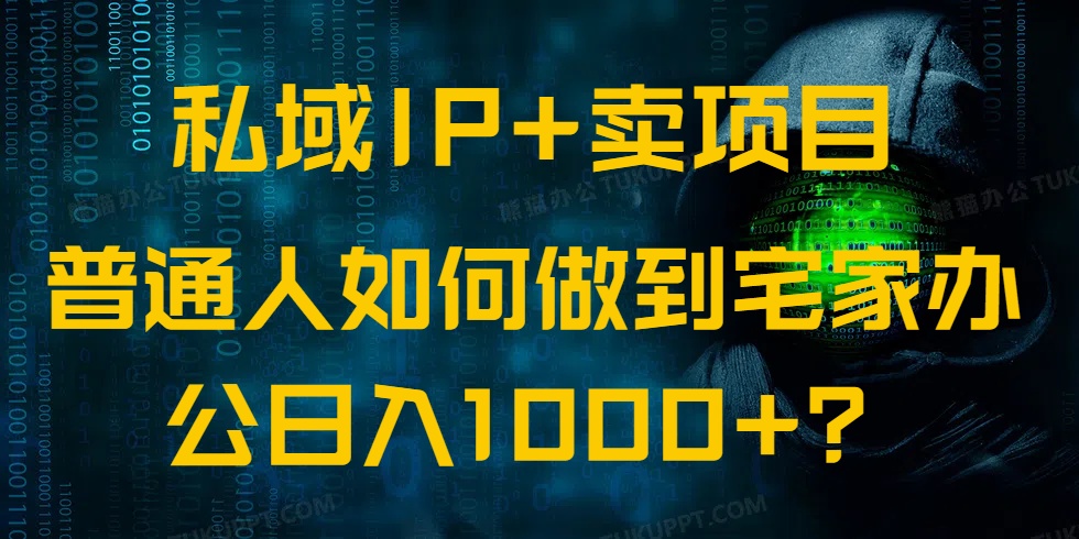 （14400期）公域IP 卖项目，平常人怎样做到蹲在家里办公室完成日入1000-蓝悦项目网
