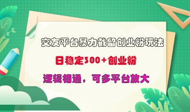 交友网站暴力行为截留自主创业粉游戏玩法，日平稳300 精确自主创业粉，逻辑性互通，可全平台变大-蓝悦项目网
