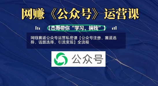 网创跑道微信公众号运营私秘课【公众号申请、跑道挑选、话题讨论挑选、引流变现】全过程-蓝悦项目网