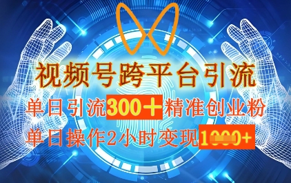 微信视频号跨平台推广，单日实际操作2钟头，单日引流方法300 精确自主创业粉，单日转现多张-蓝悦项目网